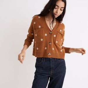 Madewell Floral-Embroidered Upton Cardigan Sweater
